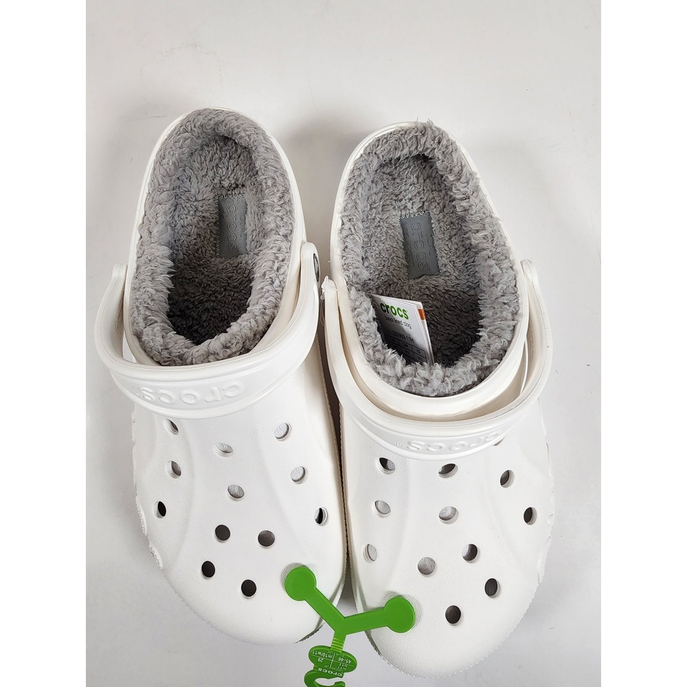 Crocs Classic Platform Lined Clog White Women 11 Chunky Cozy Casual Fuzzy New